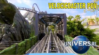 Jurassic World Velocicoaster POV  Universal Studios New Roller Coaster [upl. by Macrae]