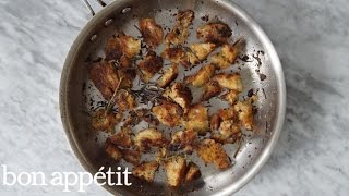 How to Make Stovetop Croutons  Bon Appétit [upl. by Nosduh]