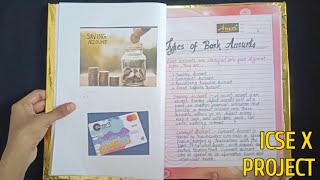 Maths Project On Bank Accounts class X ICSE  Boards Maths project ICSE by Tahira Farheen [upl. by Tdnarb481]