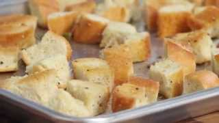 How to Make Croutons  Real Simple [upl. by Annalee164]