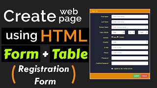 Design Registration FORM in HTML with CODE 🔥 [upl. by Bevan]