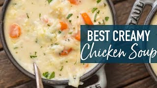 Creamy Chicken Soup THE BEST Chicken Soup Recipe [upl. by Llenehc]