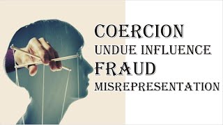 Coercion Undue Influence Fraud Misrepresentation  Indian Contract Act 1872  Law Guru [upl. by Anit642]