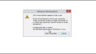 How To Fix VMware Workstation 12 quotTake Ownershipquot Error Tutorial [upl. by Cassandra]