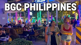 BGC PHILIPPINES Lively FRIDAY NIGHT  Weekend Tour  Uptown Bonifacio High Street amp Forbes Town [upl. by Alwin]