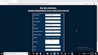 Student Registration Form Using Creation Html and Css  Html and Css Student Registration Form [upl. by Soma]