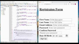 A simple Registration Form using HTML CSS and JavaScript  PHP  Form Validation [upl. by Bhatt]