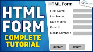 HTML FORM Tutorial Create Registration Form in HTML  Easy Explanation [upl. by Naivatco81]