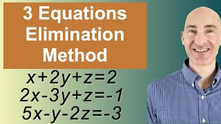 Solving Systems of 3 Equations Elimination [upl. by Hoopen]