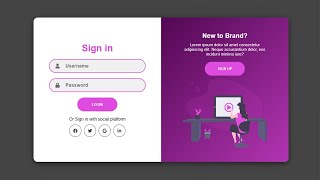 Responsive Sign In amp Sign Up Form Using HTML amp CSS amp JS  Login amp Registration Form [upl. by Monjo]