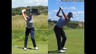 Justin Thomas golf swing  Long Iron faceon amp downtheline July 2017 [upl. by Mast96]