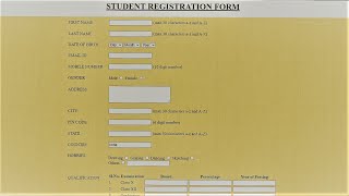 How to create Student Registration Form using HTML  Simple HTML Code for Student Registration form [upl. by Lobel]