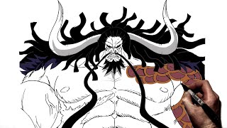 How To Draw Kaido  Step By Step  One Piece [upl. by Vijar]