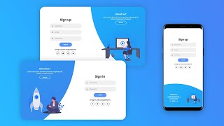 Responsive Login amp Registration Form Using HTML amp CSS amp JS  Sliding Sign In amp Sign Up Form [upl. by Sirac]