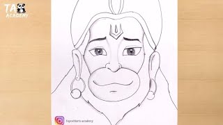 Lord Hanuman face drawinghanuman jayanti pencildrawingTaposhiartsAcademy [upl. by Eirrotal]