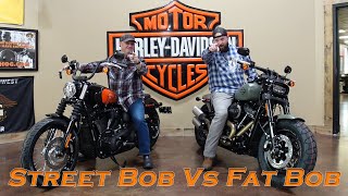 STREET BOB VS FAT BOB  2021  HARLEY DAVIDSON  BAJA ORANGE ON VIVID BLACK  DEADWOOD GREEN [upl. by Knowland]