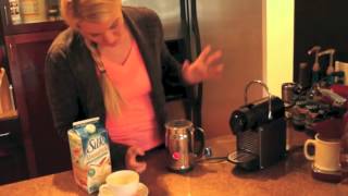 Nespresso Aeroccino Plus Frother Review Frothing Almond Milk [upl. by Eirameinna340]